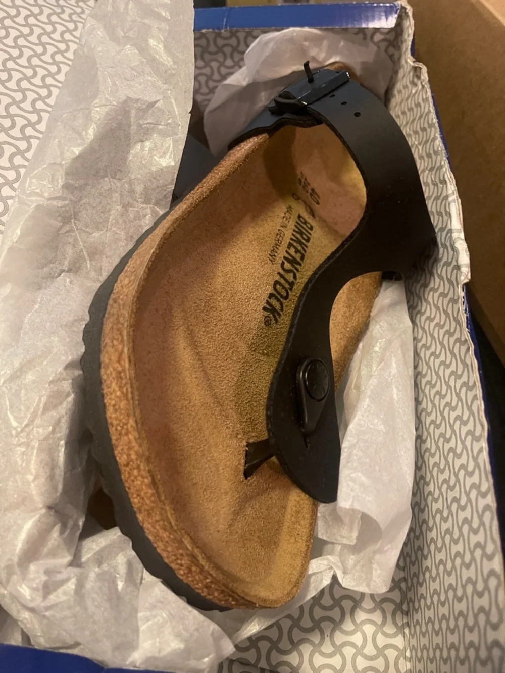 Birkenstock gizeh BS black sandals new in box sz 40 or 9  narrow fit - Picture 4 of 6